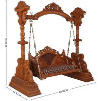 Round Neck Peacock Teak Swing - Image 5